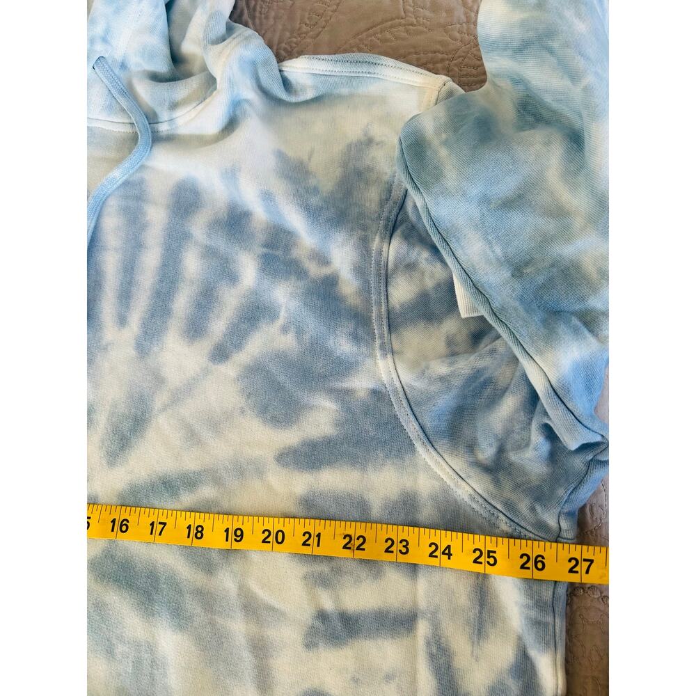 American Eagle XXL Blue White Tie Dye Oversized Hoodie Sweatshirt Cotton - Picture 6 of 8